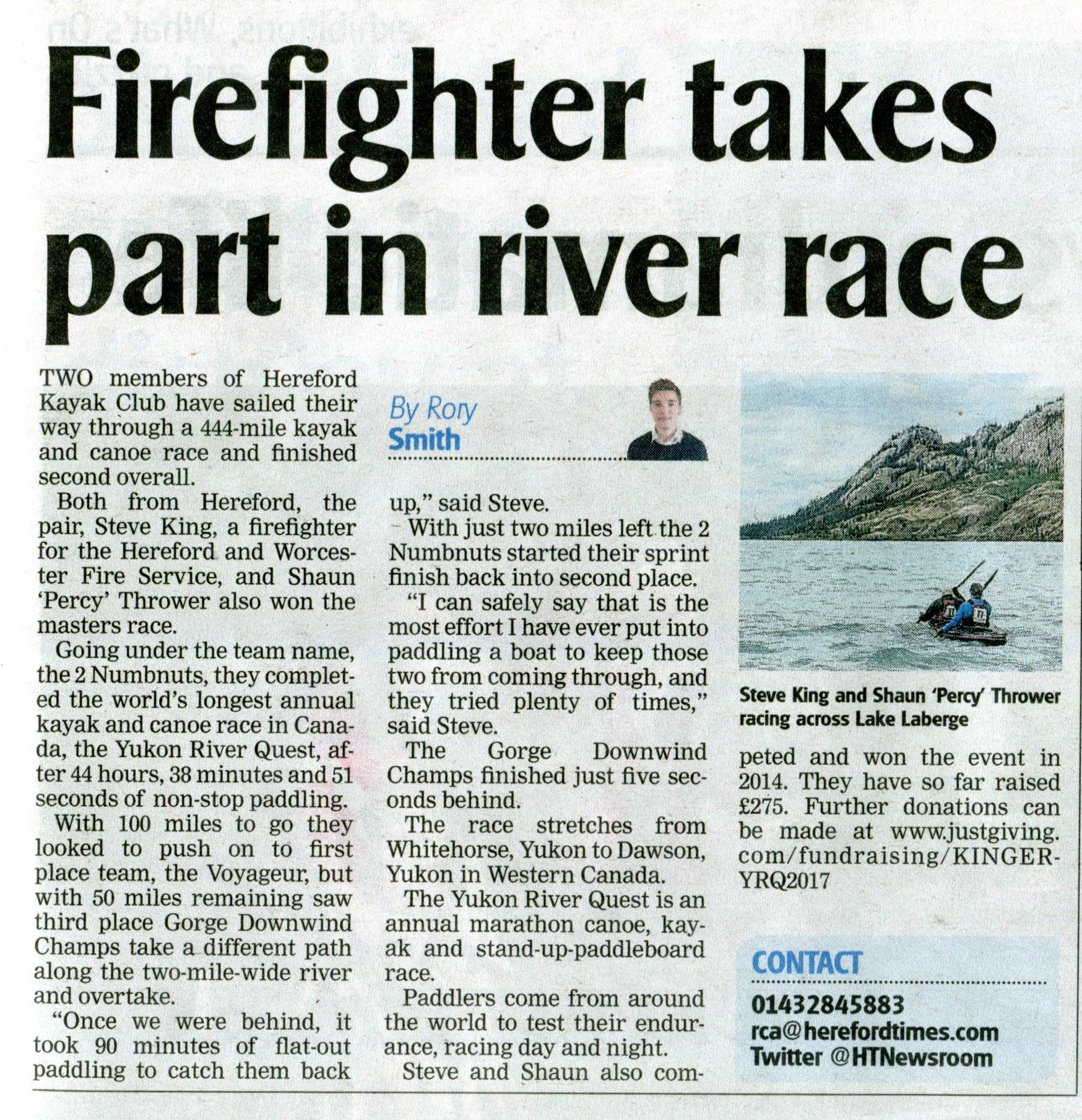 Firefighter takes part in river race